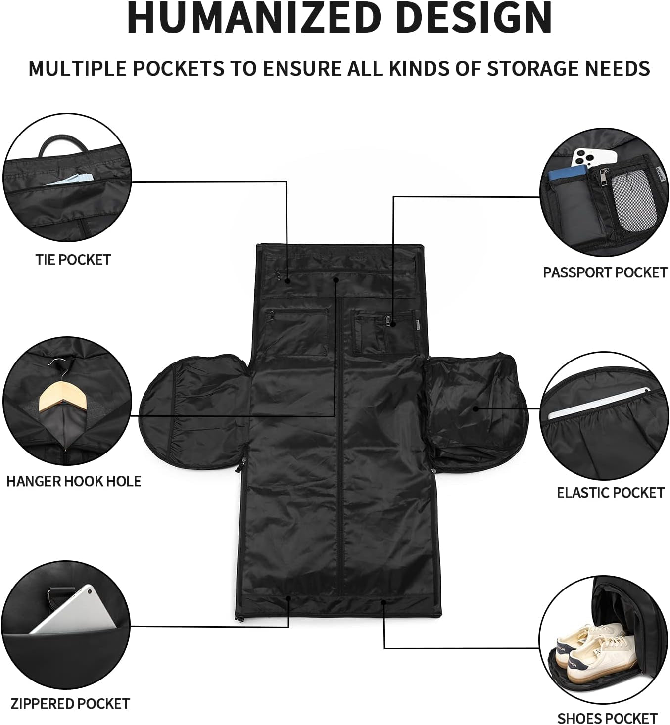 Convertible Travel Garment Bag,Carry on Garment Duffel Bag for Men Women - 2 in 1 Hanging Suitcase Suit Business Travel Bag