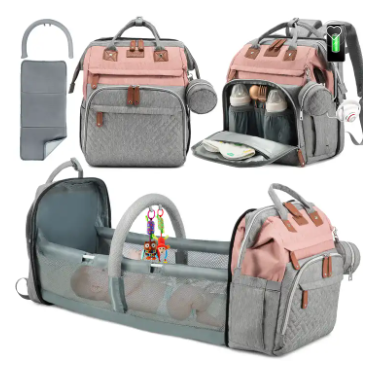 5-in-1 Backpack Baby Bag with Soft Changing Station, Insulated Pocket, Bug Net, and Sunshade: Your Ultimate Parenting Companion